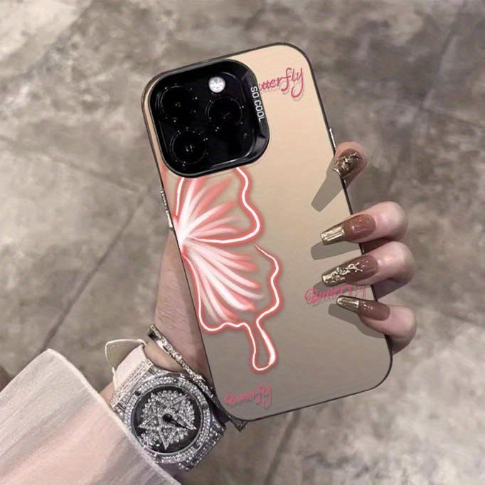 Luminous Butterfly Pattern iPhone Case for 15/14/13/12/11 Series, Soft TPU Full-Body Protective Cover with Glow Effect, Shockproof Slim Phone Case